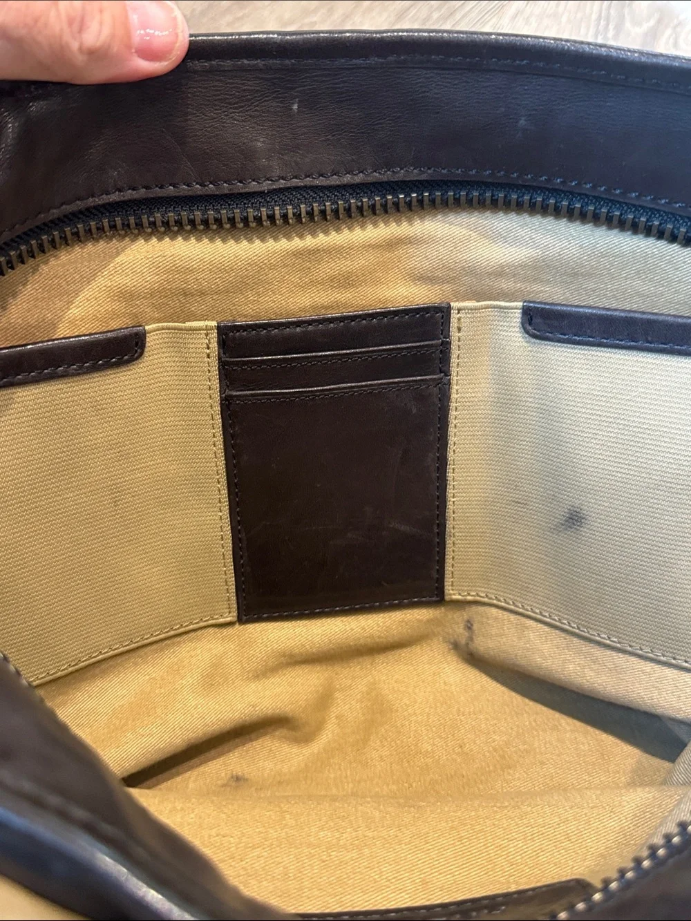 Vintage Andrew Marc Brown Leather Messenger Bag with Adjustable Strap